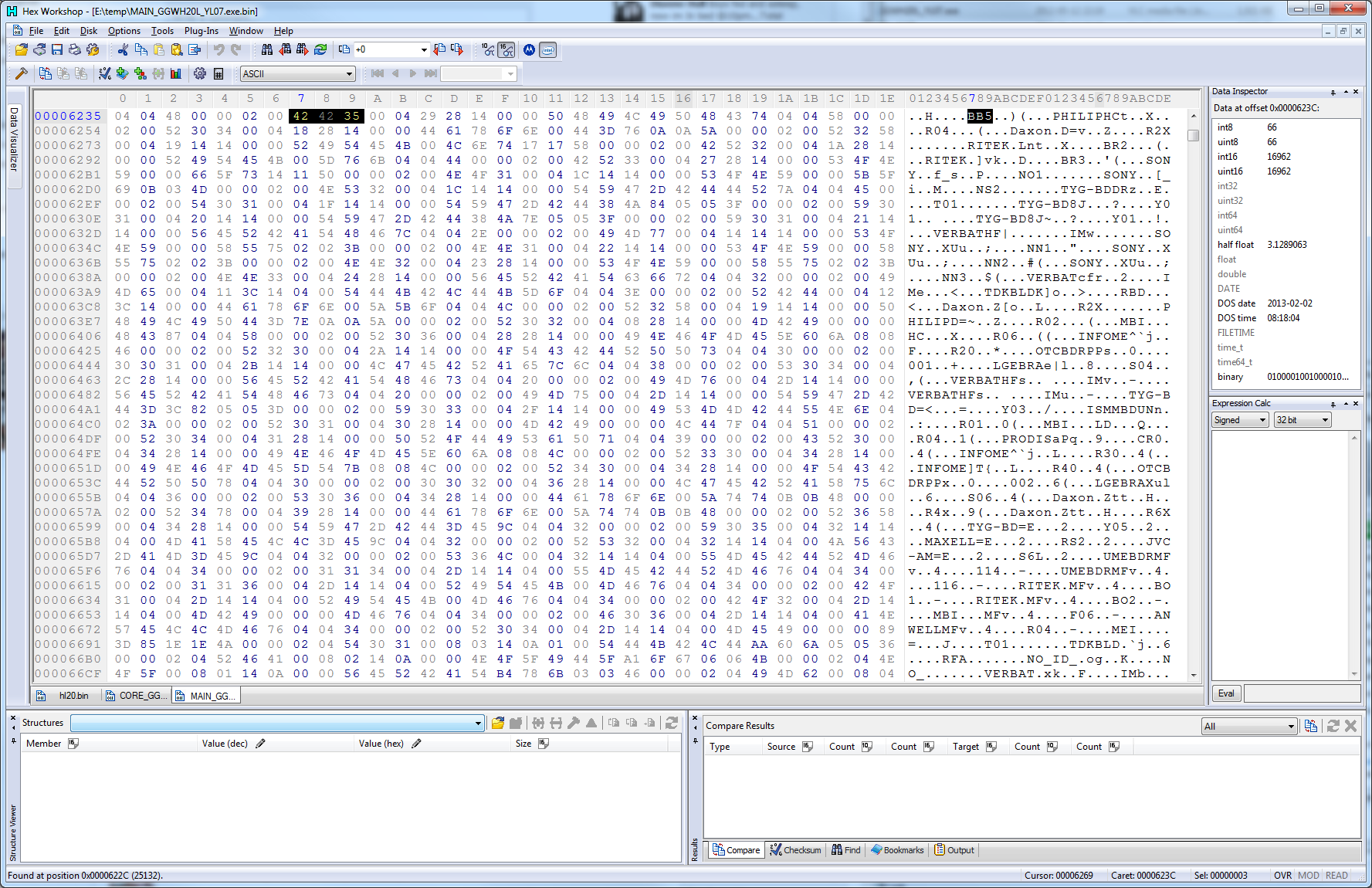 Hex Workshop - GGW-H20L YL07 Firmware Typo